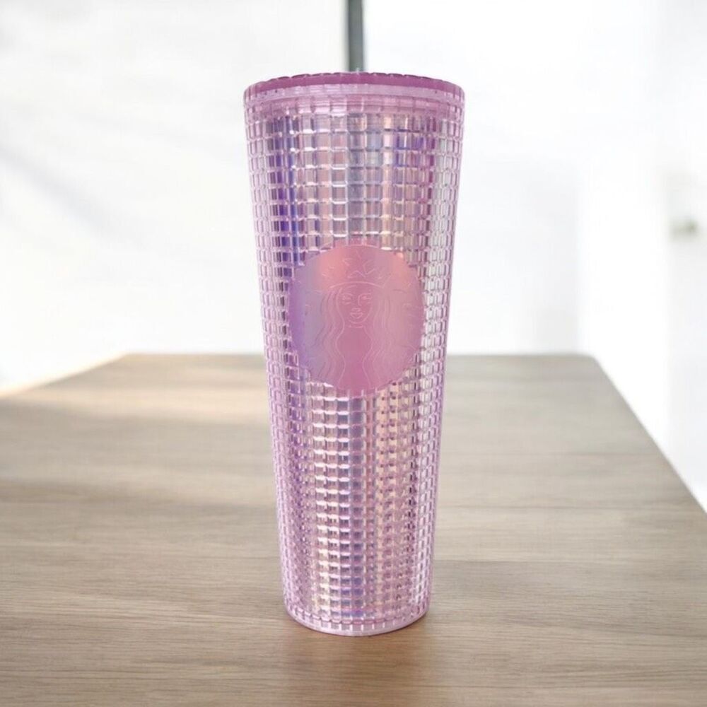 ✨Starbucks Pink/Purple Grid Tumbler Cup 24 oz Holiday 2020✨